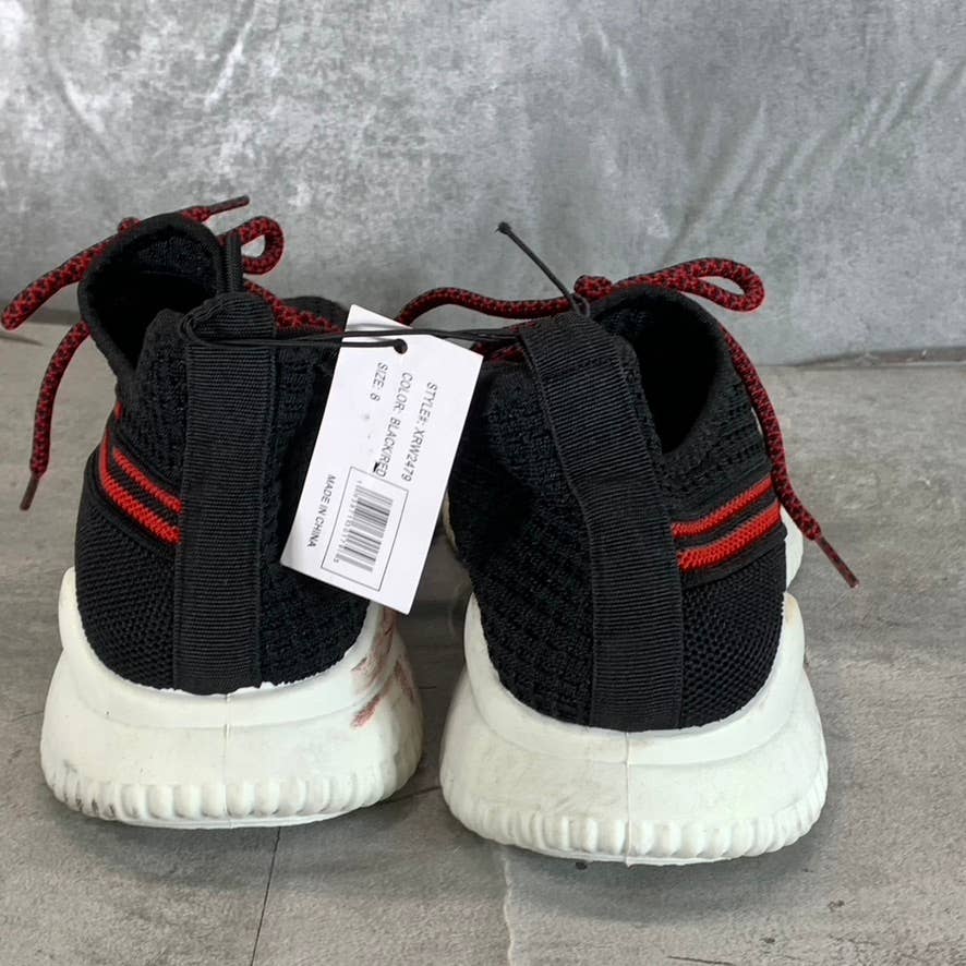 XRAY FOOTWEAR Men's Black/Red Knit Breathable Niko Lace-Up Sneakers SZ 8