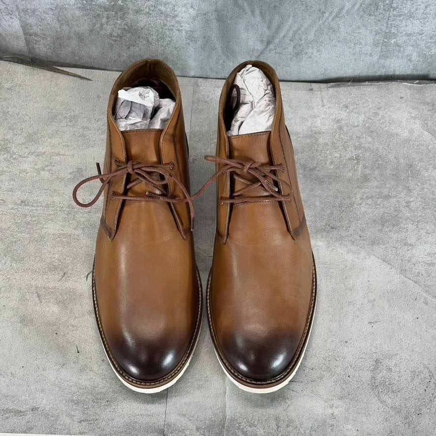 THOMAS & VINE Men's Cognac Keegan Tru Comfort Foam Lace-Up Chukka Boots SZ 12