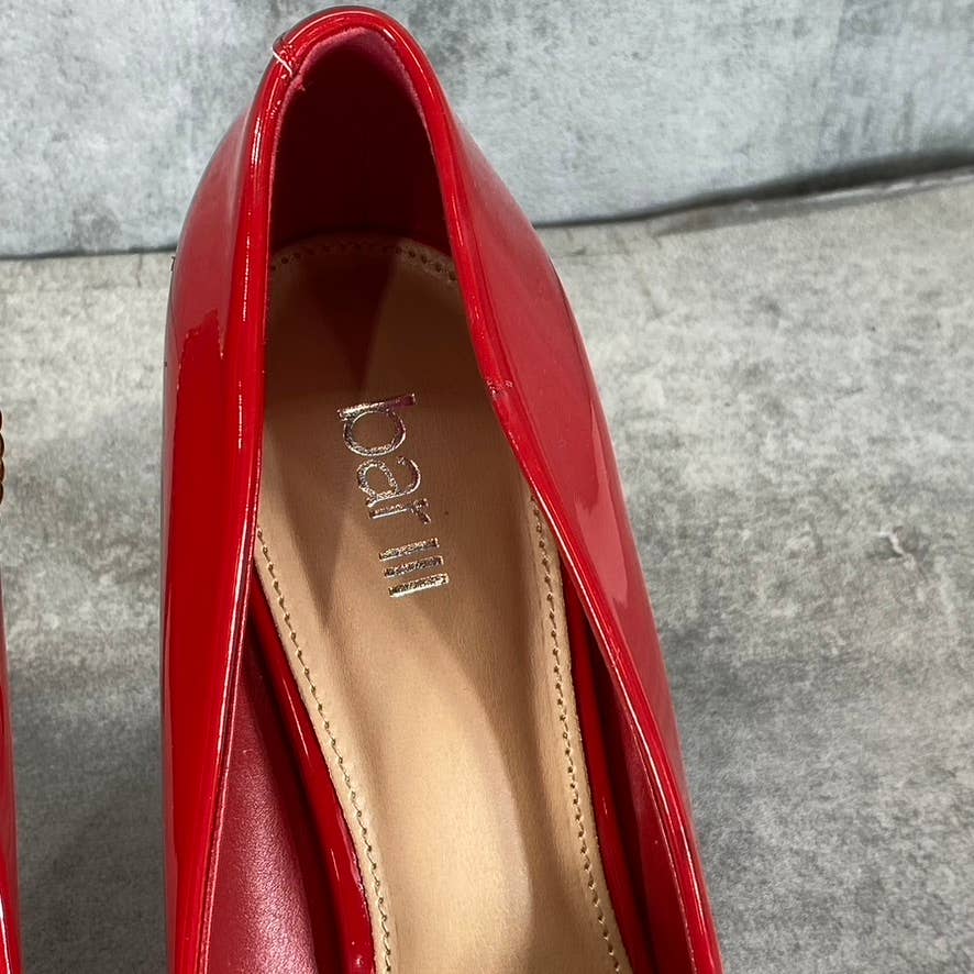 BAR III Women's Red Patent Binsa Ball-Chain Trim Pointed-Toe Pumps SZ 8.5