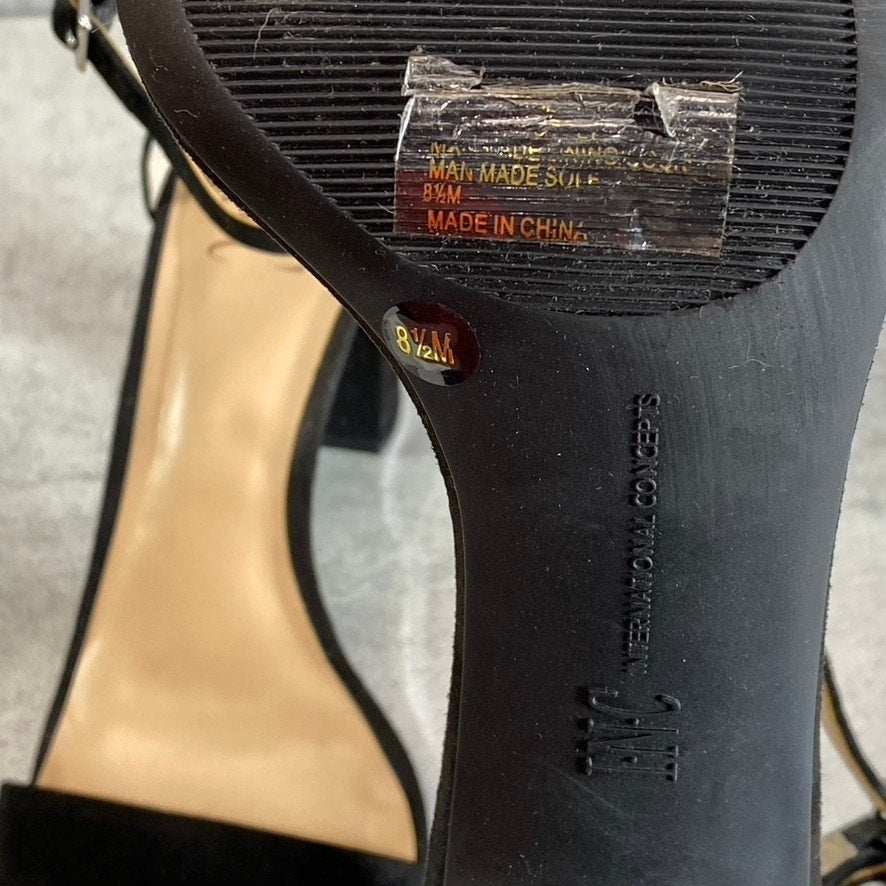 INC INTERNATIONAL CONCEPTS Women's Black Suede Lexini Two-Piece Sandals SZ 8.5