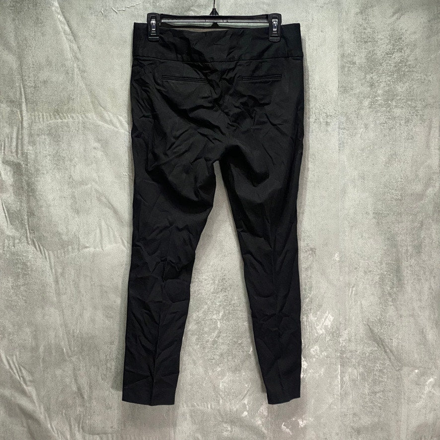 ALFANI Petite Solid Black Mid-Rise Slim-Fit Short Pants SZ 6P/Short