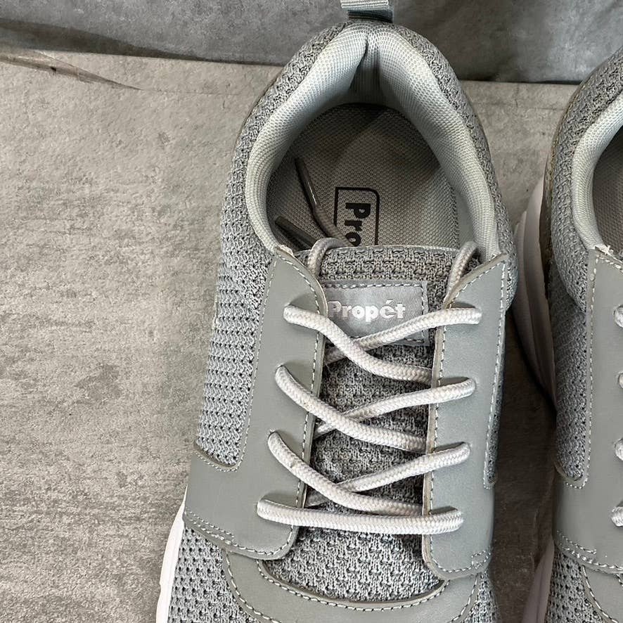 PROPET Women's X Wide LT Grey Stability X Knit Lace-Up Walking Sneakers SZ 10.5