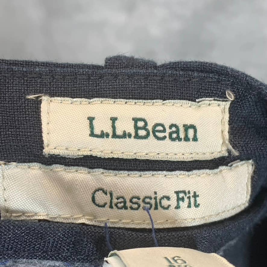 L.L. BEAN Women's Navy Linen Classic-Fit Pants SZ 16