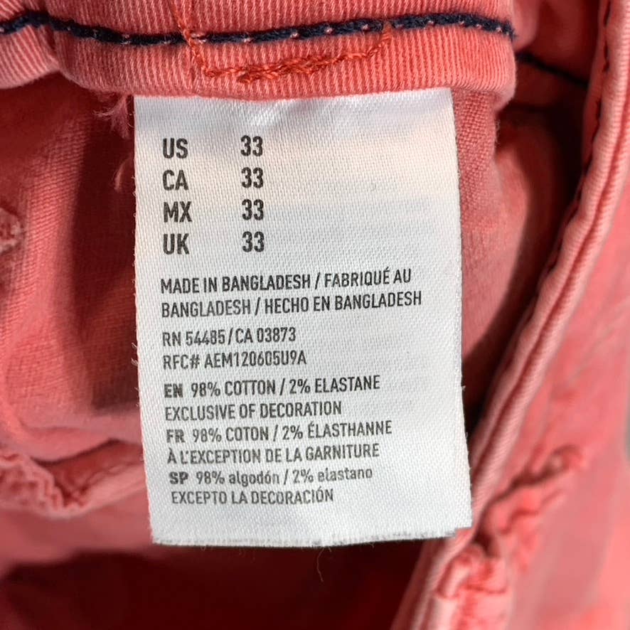 AMERICAN EAGLE OUTFITTERS Men's Coral Active Flex Classic Shorts SZ 33