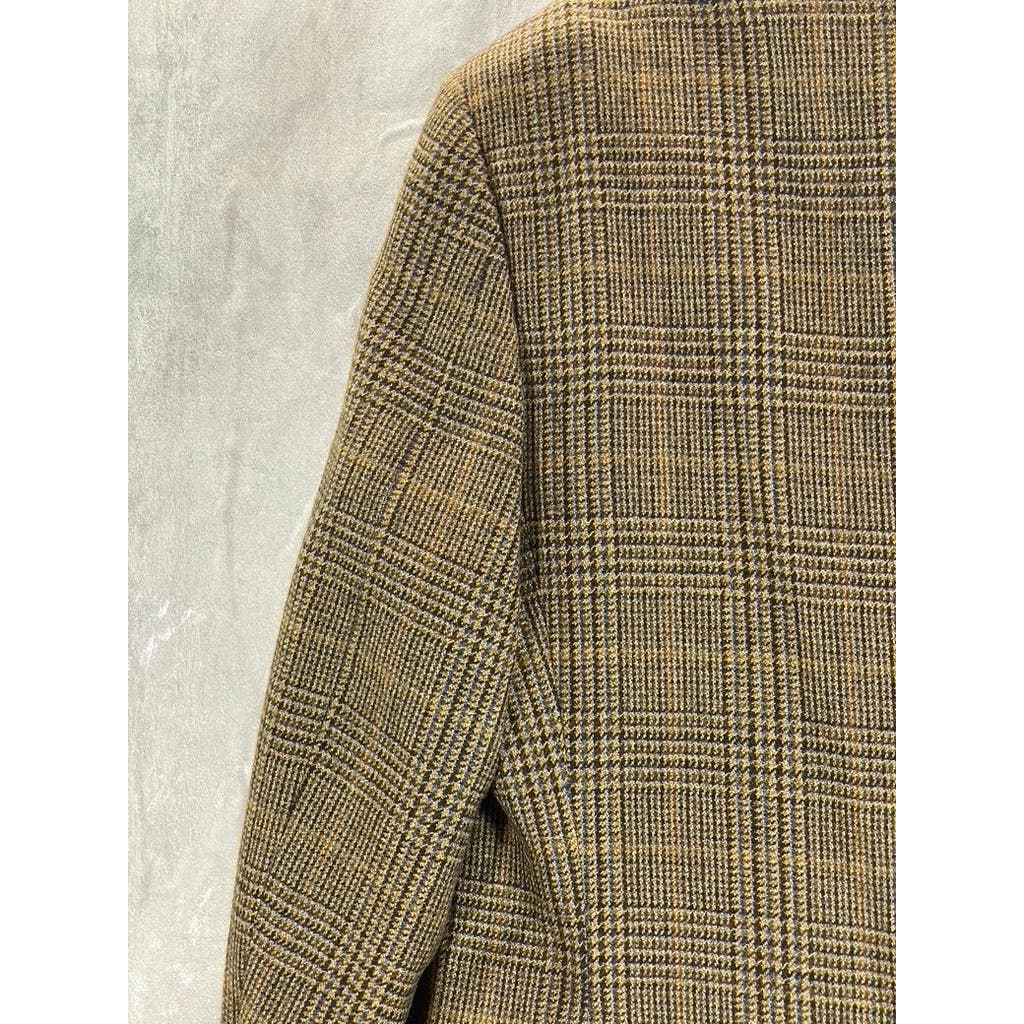 BROOKS BROTHERS 1818 Men's Brown Houndstooth Three-Button Suit Jacket SZ 40R