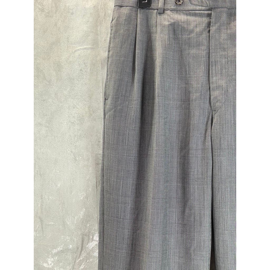 BROOKS BROTHERS Men's 1818 Gray Plaid Pleated Pants SZ 33