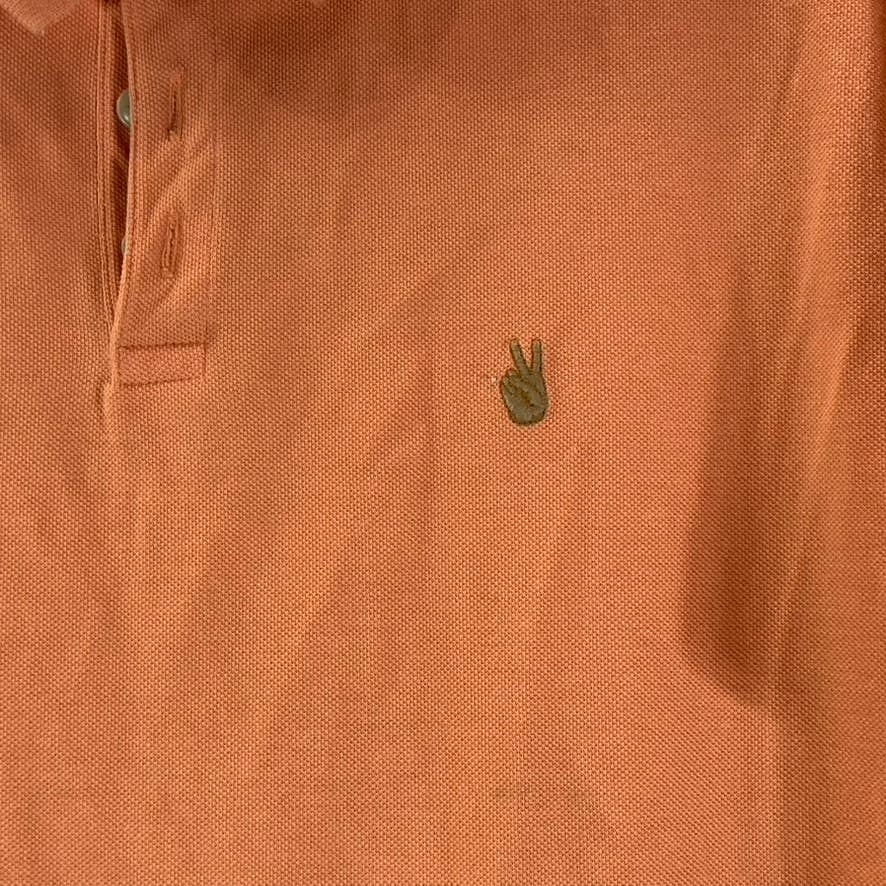 JOHN VARVATOS STAR USA Men's Papaya Peace Sign Pique Regular-Fit Polo Shirt SZXL