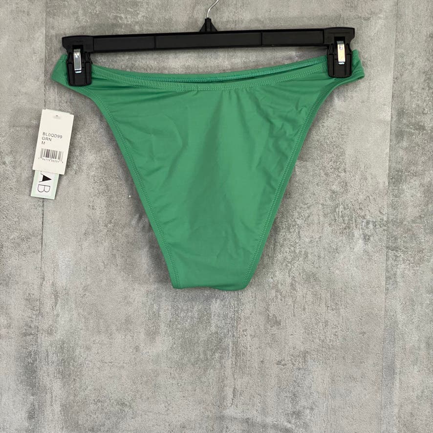 THE BIKINI LAB Solid Green High Cut Lined Bikini Bottom SZ M