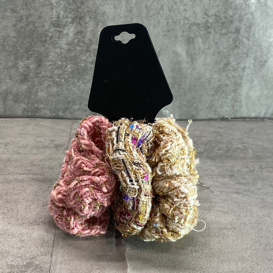 NOIR Women's Assorted Tweed 3-Piece Hair Scrunchies SZ OS