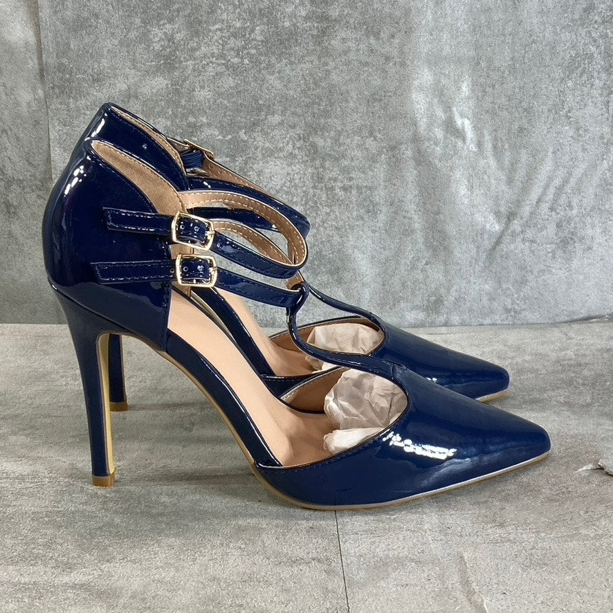 JOURNEE COLLECTION Women's Navy Tru Double Pointed-Toe Stiletto Pumps SZ9
