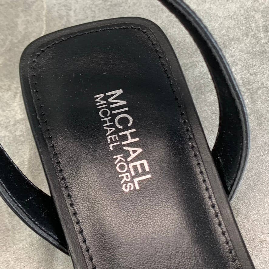 MICHAEL MICHAEL KORS Women's Black Leather Brinkley Ankle-Strap Sandals SZ 6