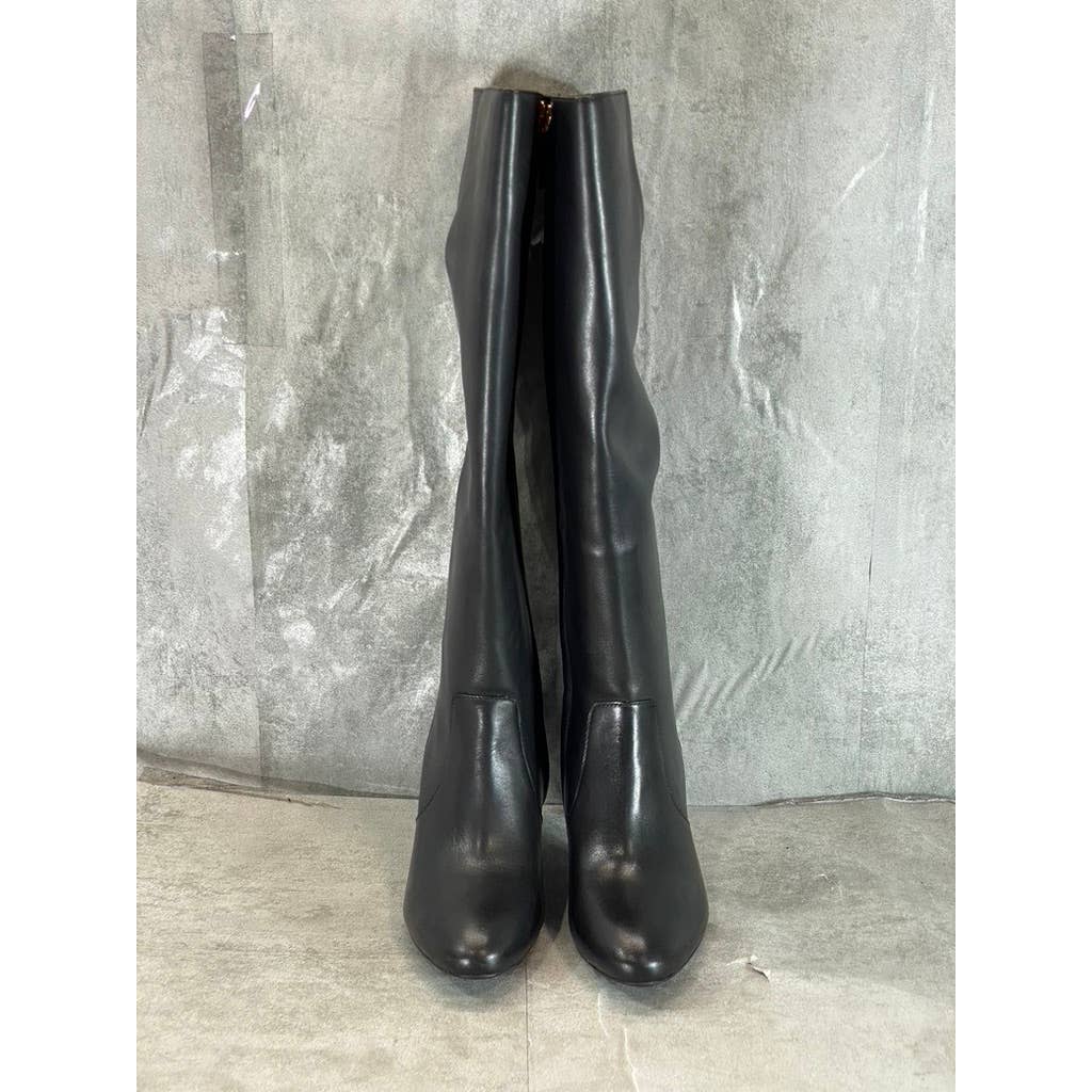 LAUREN RALPH LAUREN Women's Black Leather Caelynn High-Heel Tall Dress Boots SZ8