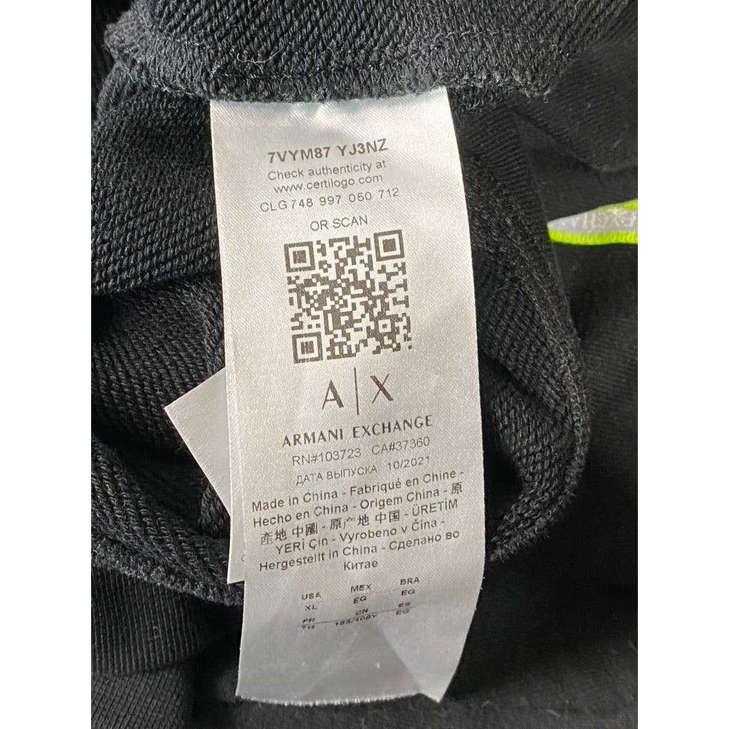 A|X ARMANI EXCHANGE Women's Black Striped Crewneck Pullover Sweatshirt SZ XL