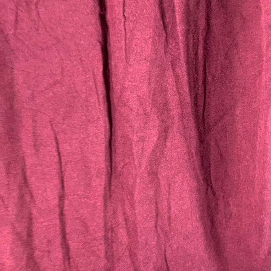 LANDS' END Men's Burgundy Traditional-Fit Long-Sleeve Button-Up Shirt SZ L
