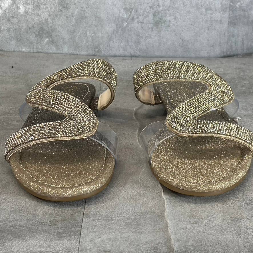 THALIA SODI Women's Champagne Ombre Bianca Rhinestone Flat Sandals SZ 5.5