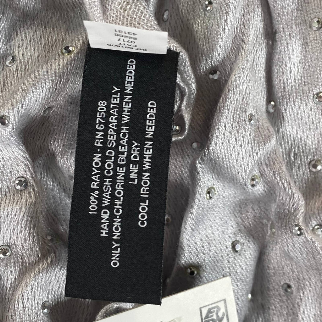 INC INTERNATIONAL CONCEPTS Women's Silver Gemstone Embellished Trim Wrap SZ OS