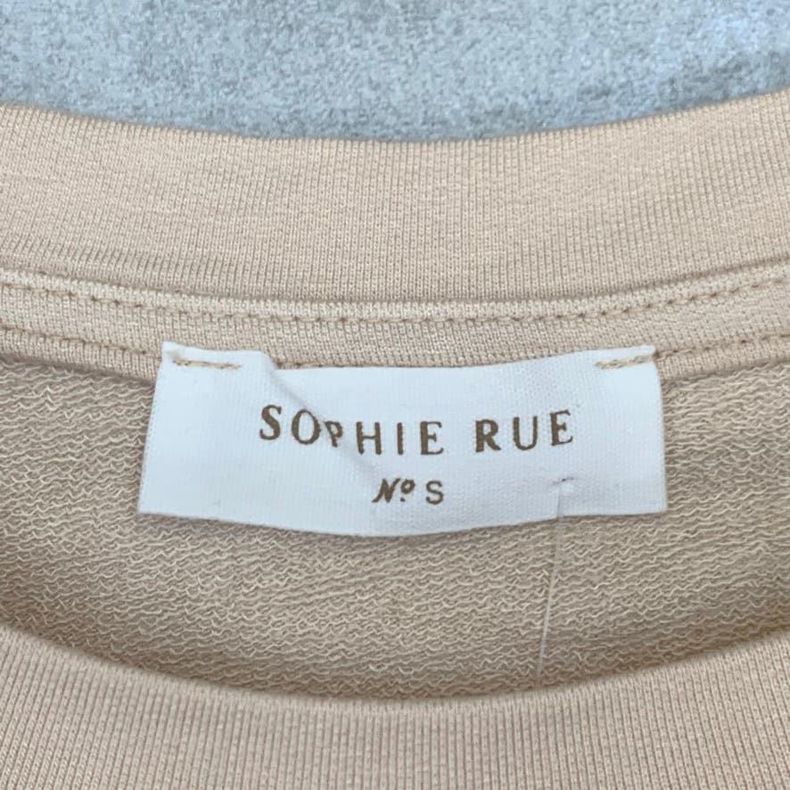 SOPHIE RUE Tan Crewneck Drawstring Hem Pullover Long Sleeve Sweater SZ S