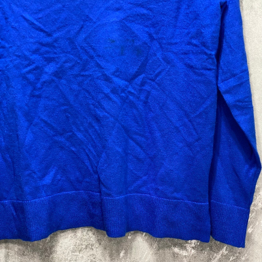 STYLE & CO Solid Blue V-Neck Long Sleeve Pullover Sweater SZ S