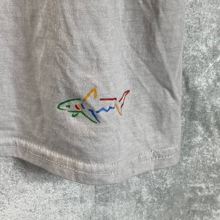 GREG NORMAN Men's Grey Crewneck Shark Short-Sleeve T-Shirt SZ XL