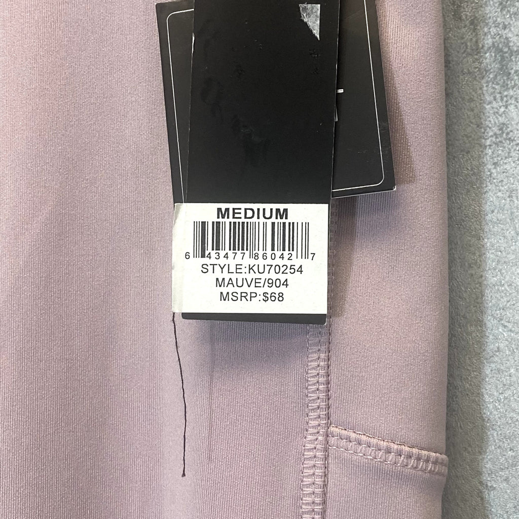 KAY UNGER Women's Mauve Ruched Cuff High-Waist Media Pocket Pull-On Athletic Legging SZ M