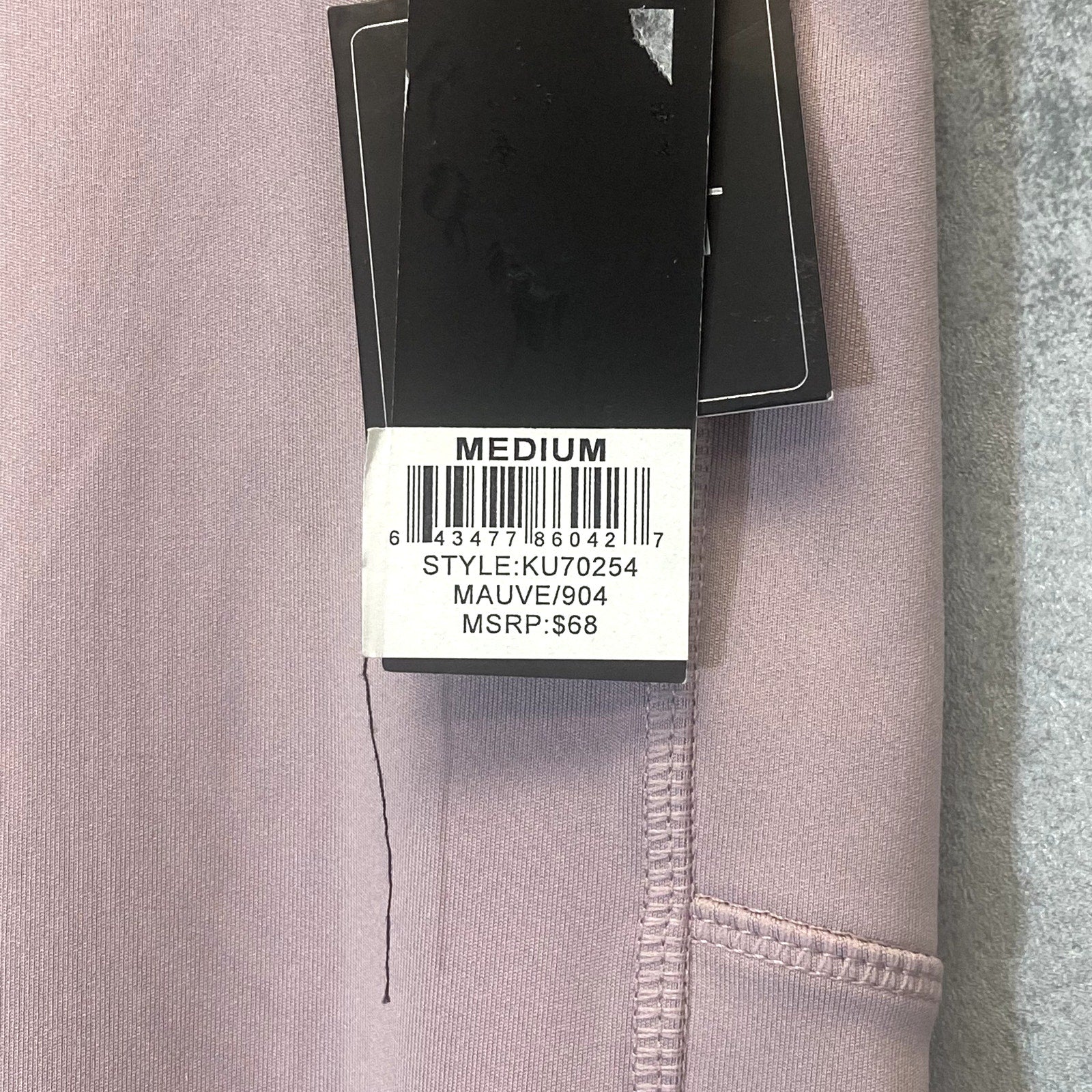 KAY UNGER Women's Mauve Ruched Cuff High-Waist Media Pocket Pull-On Athletic Legging SZ M
