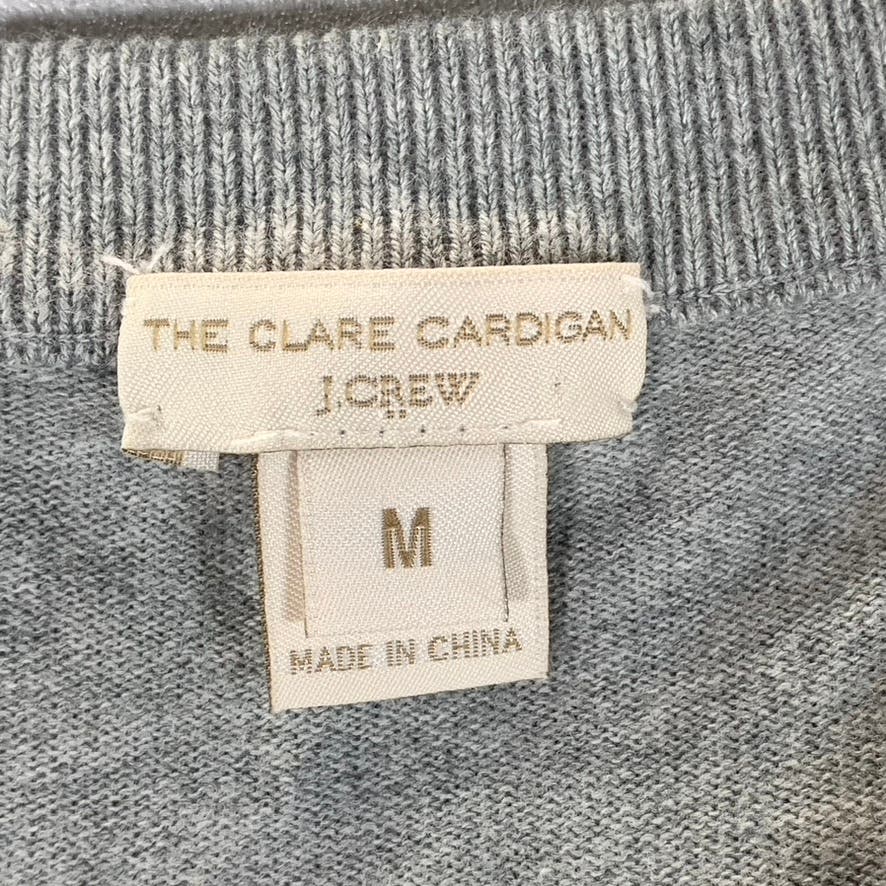 J.CREW Women's Heather Gray Classic Cotton Button-Up The Clare Cardigan SZ M