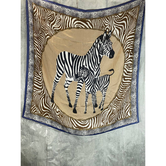 INC INTERNATIONAL CONCEPTS Women's Natural Zebra Graphic Square Scarf SZ OS