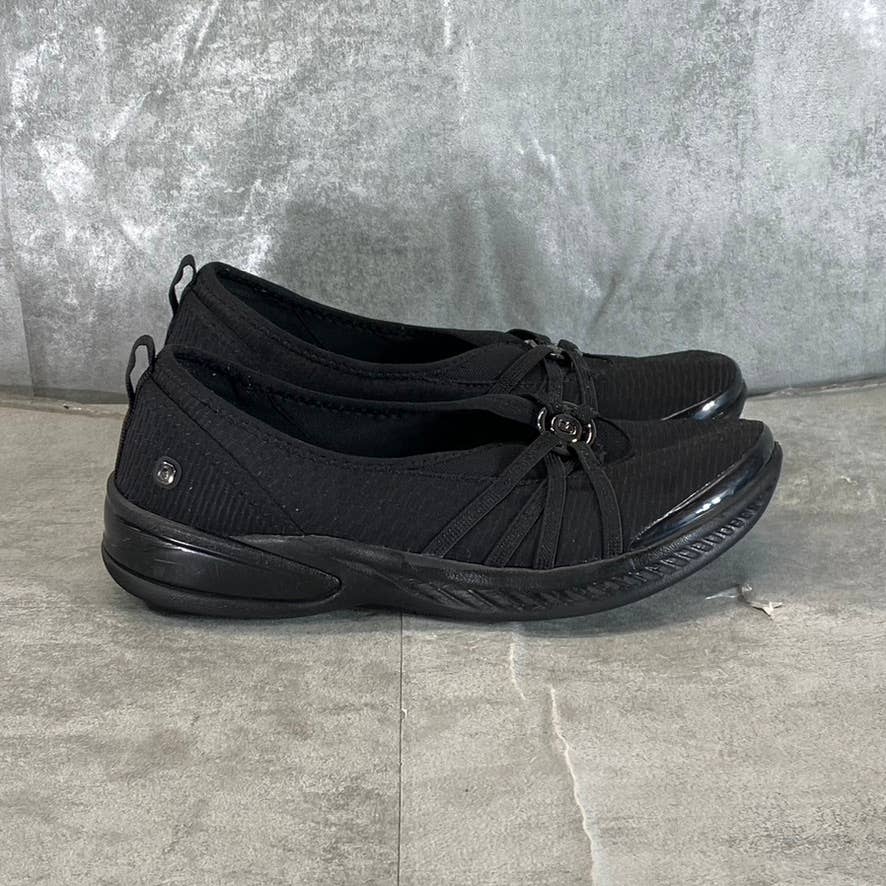 BZEES Women's Black Mesh Niche Washable Fabric Lightweight Slip-On Sneakers SZ 8