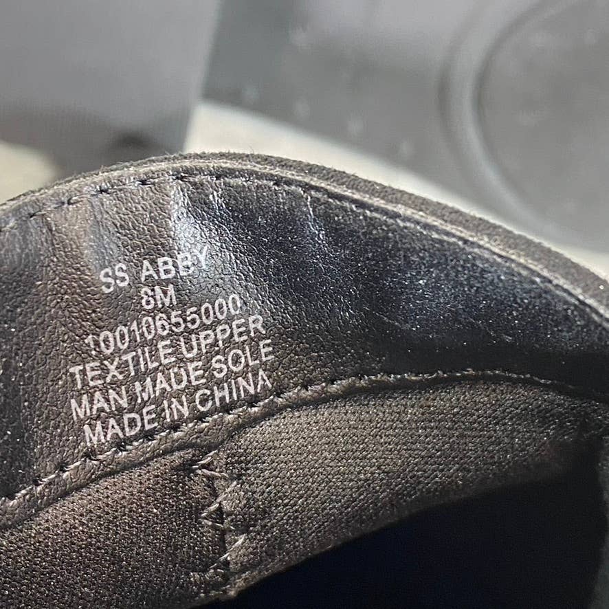 SUN+STONE Women's Black Micro Abby Double-Zip Round-Toe Block-Heel Booties SZ 8