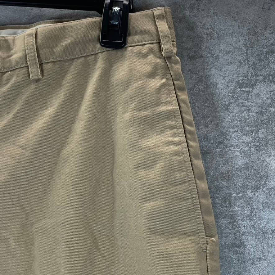 LANDS' END Men's Khaki Traditional-Fit 6" No-Iron Chino Shorts SZ 34