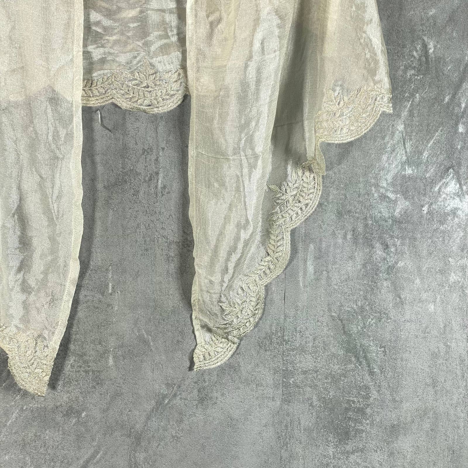 INC INTERNATIONAL CONCEPTS Women's Ivory Crescent Scalloped Wrap SZ OS