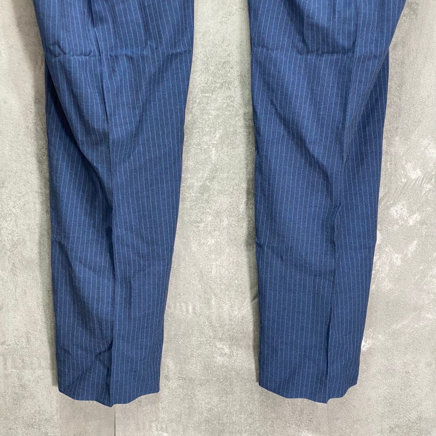 VAN HEUSEN Blue Pinstripe Flex Slim-Fit Stretch Wrinkle Resistant Suit Pants SZ 35X30