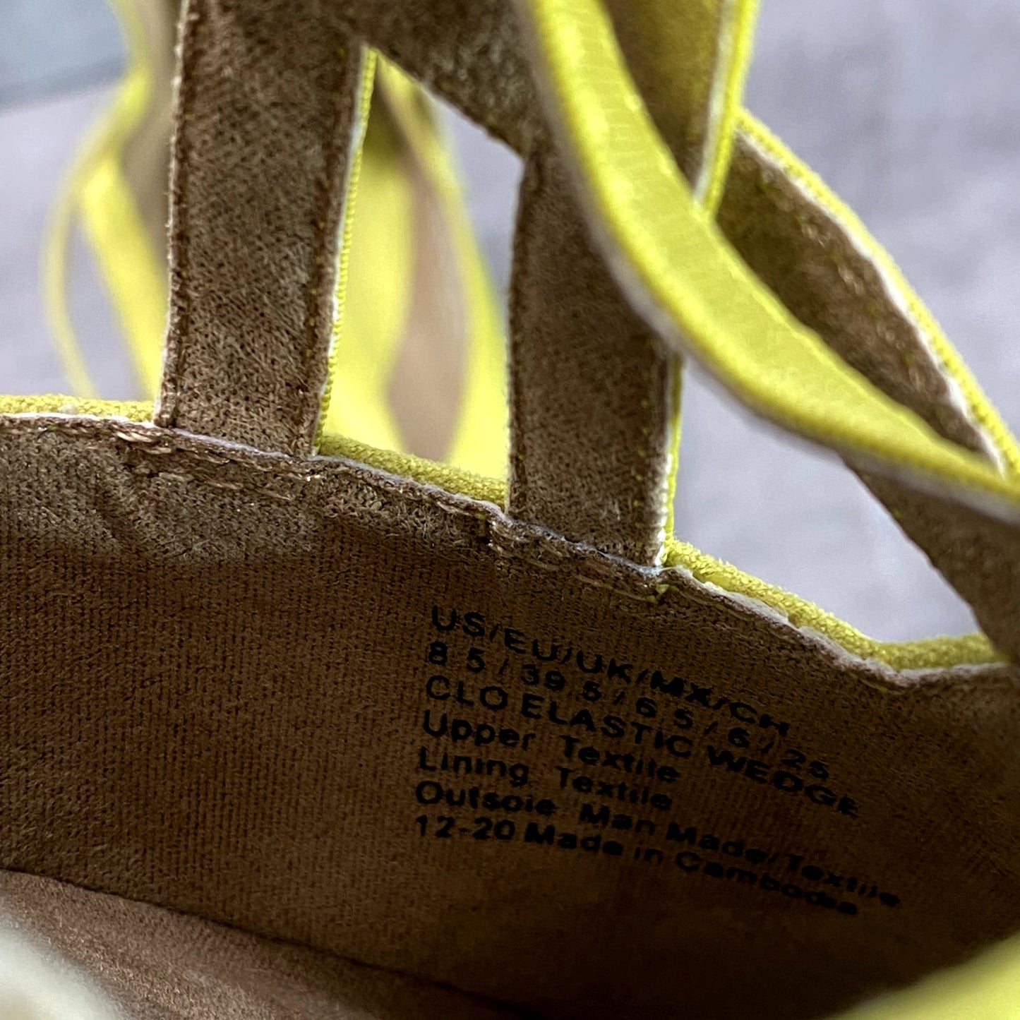 REACTION KENNETH COLE Women's Yellow Clo Elastic Espadrille Wedge Sandals SZ8.5