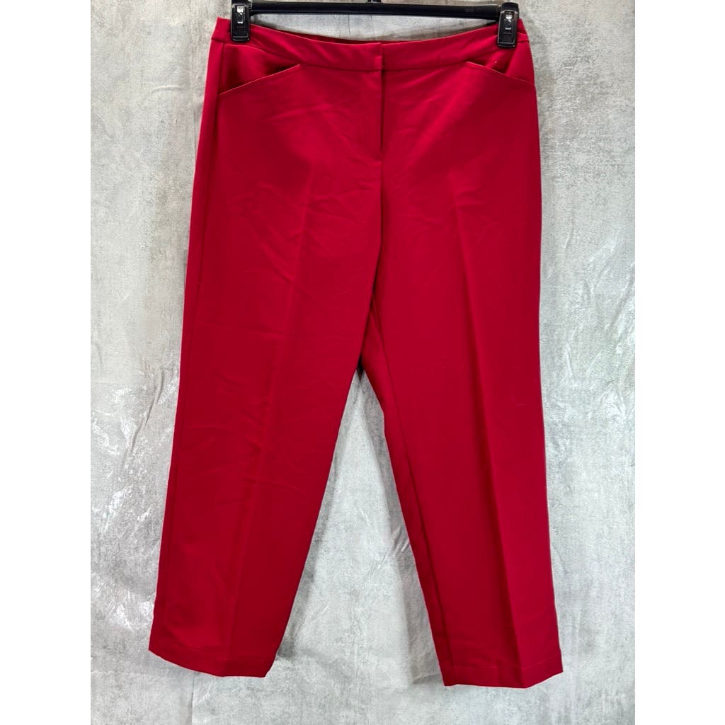 NICOLE MILLER New York Women's Red Straight Leg Dress Pants SZ 12