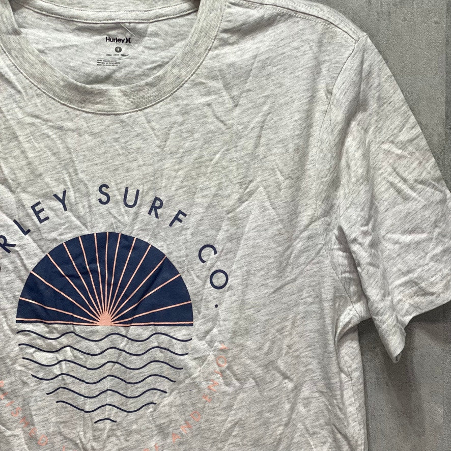 HURLEY Grey Surf Co Round Graphic Short Sleeve T-Shirt SZ S