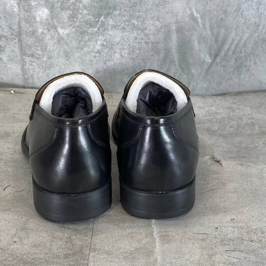 THOMAS & VINE Black Leather Bishop Apron Toe Split Penny Loafer SZ 8.5