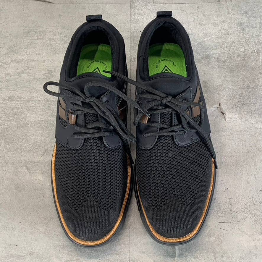 VANCE CO. Men's Black Claxton Tru Comfort Foam Knit Lace-Up Sneakers SZ 9.5