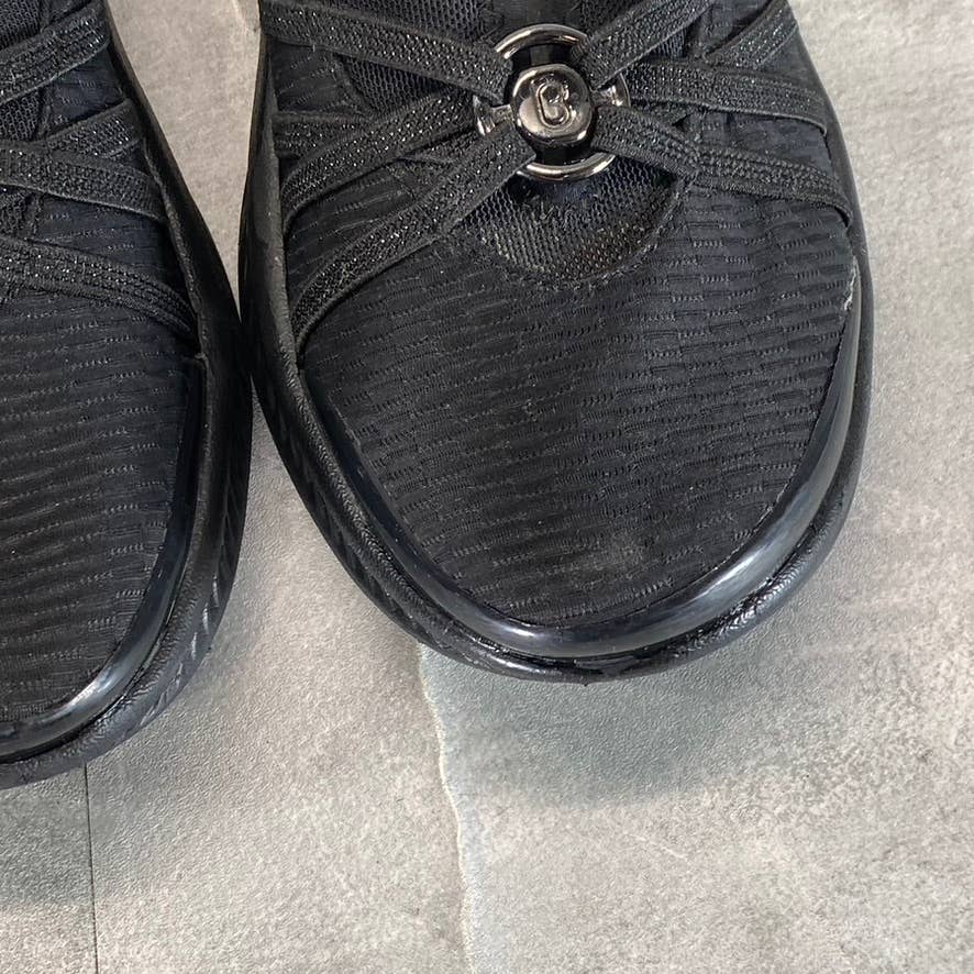 BZEES Women's Black Mesh Niche Washable Fabric Lightweight Slip-On Sneakers SZ 8