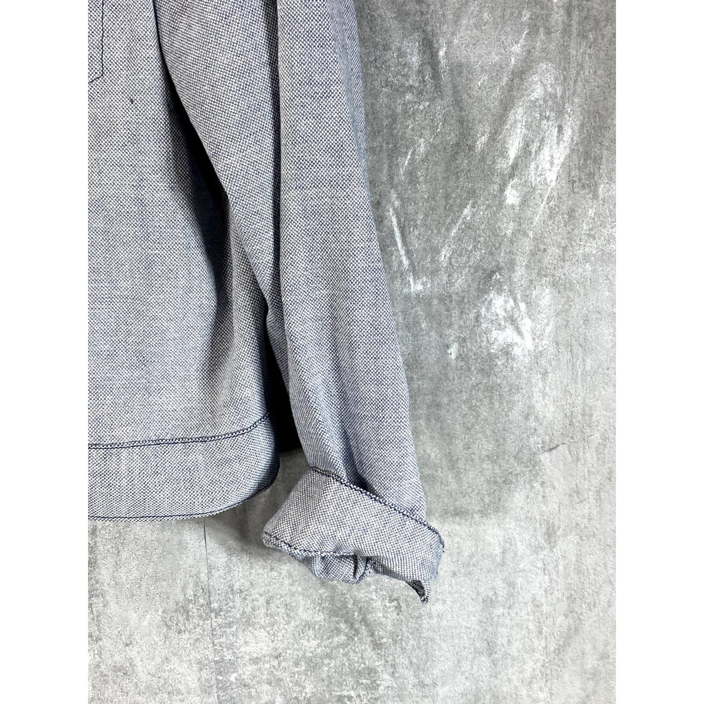 MAVERICK BLUE BELL Men's Vintage Light Blue Textured Button-Up Denim Jacket SZ44