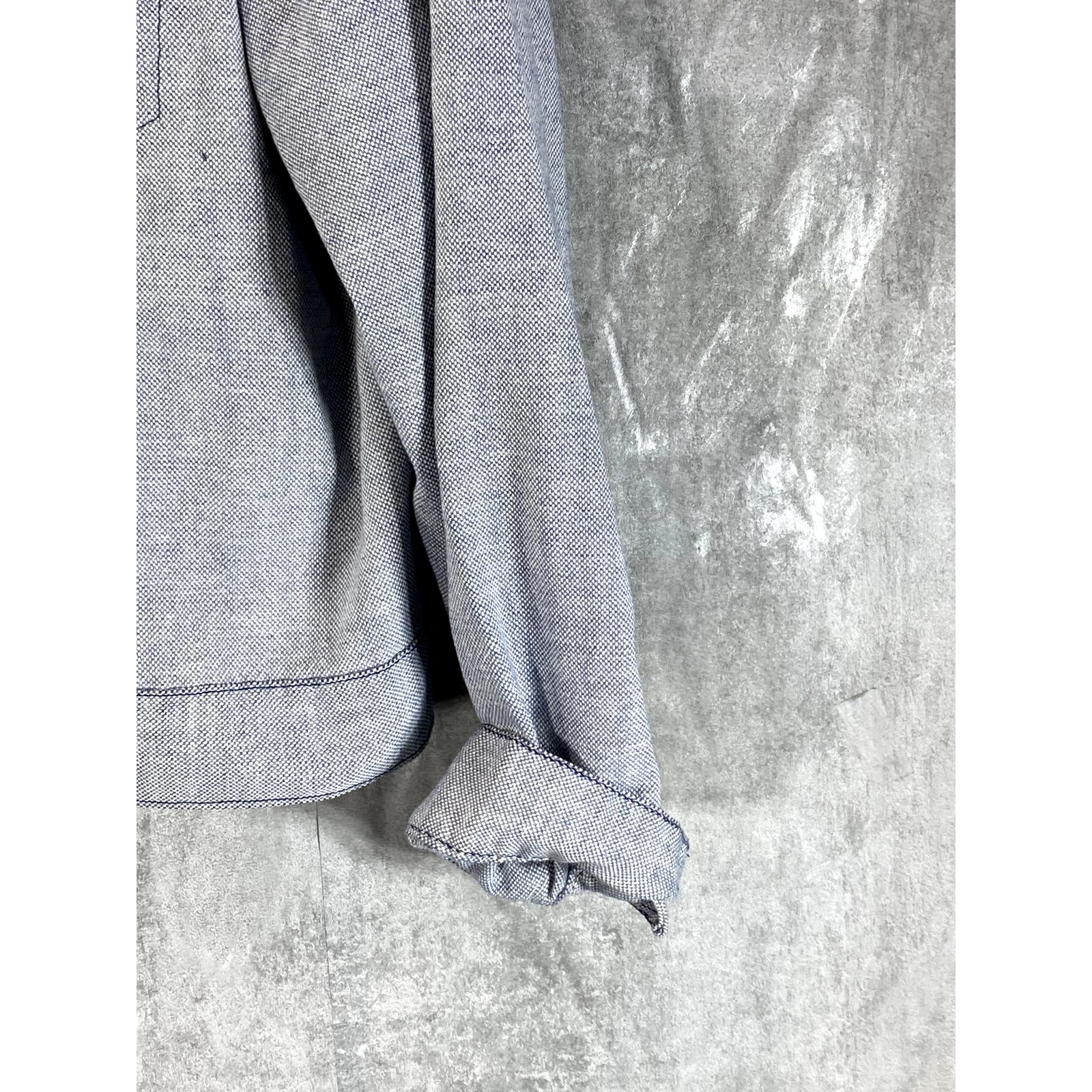 MAVERICK BLUE BELL Men's Vintage Light Blue Textured Button-Up Denim Jacket SZ44