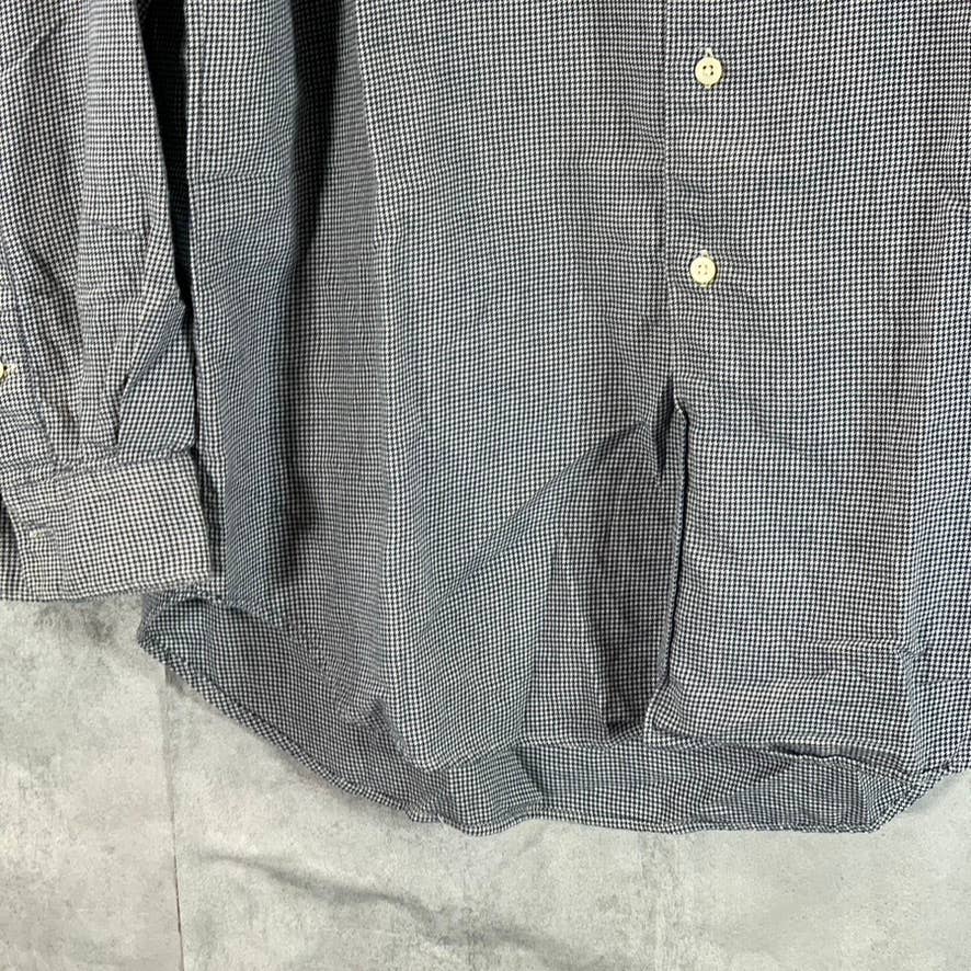POLO RALPH LAUREN Men's Black Mini Gingham Button-Up Long-Sleeve Shirt SZ L