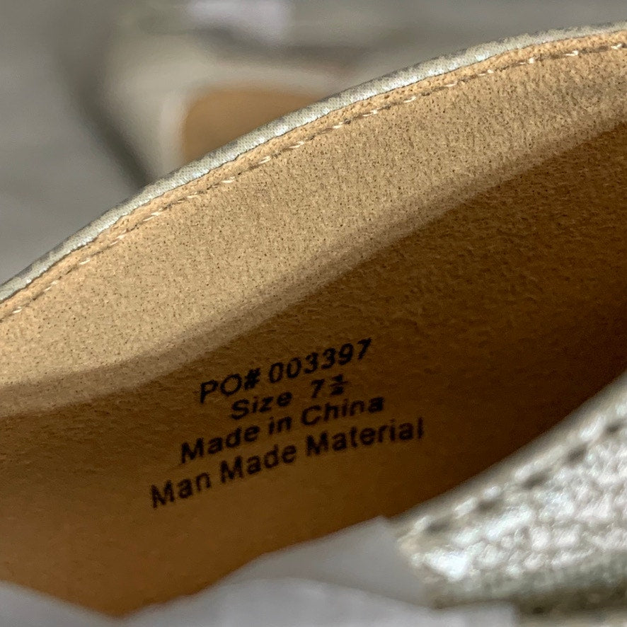 JOURNEE COLLECTION Silver Faux Leather Tillis Pointed-Toe Strap Pumps SZ 7.5