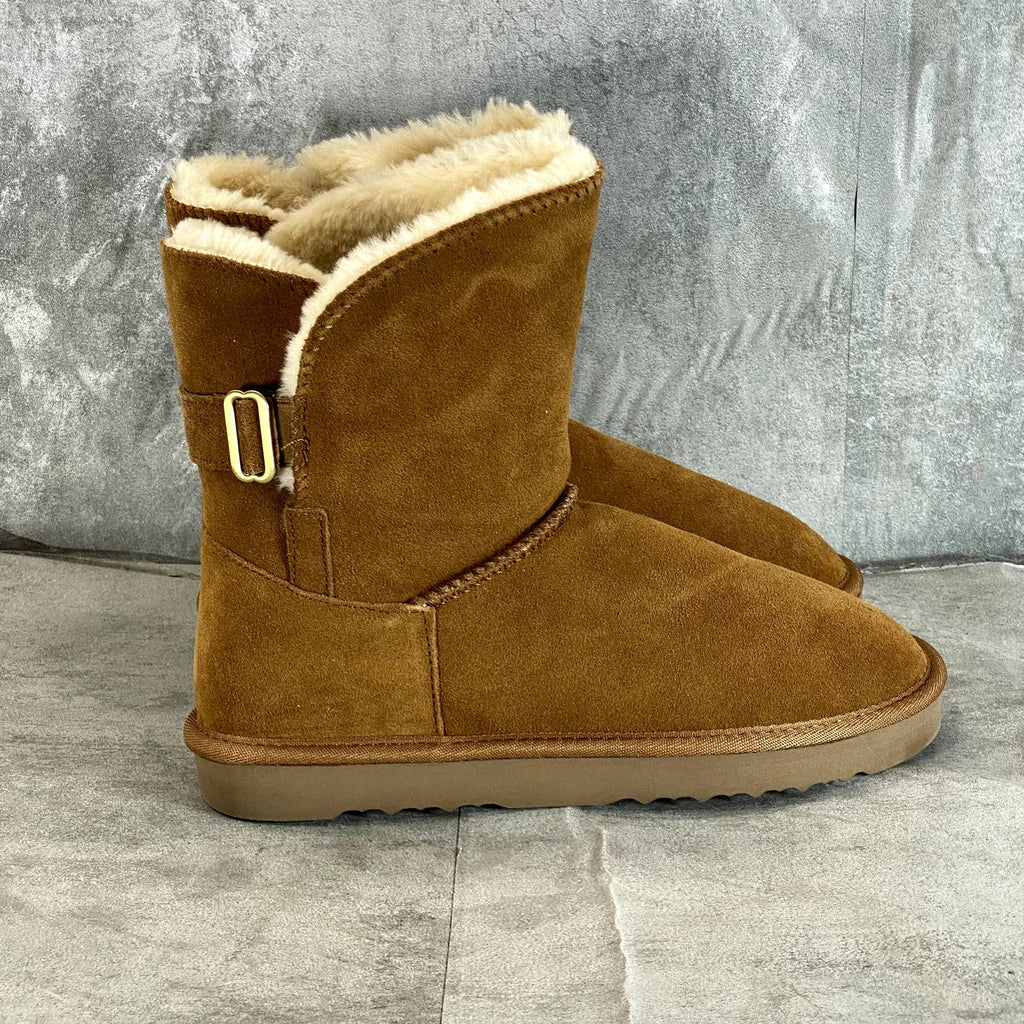 STYLE & CO Women's Chestnut Teenyy Cold-Weather Faux-Fur Spilt-Shaft Boots SZ 10