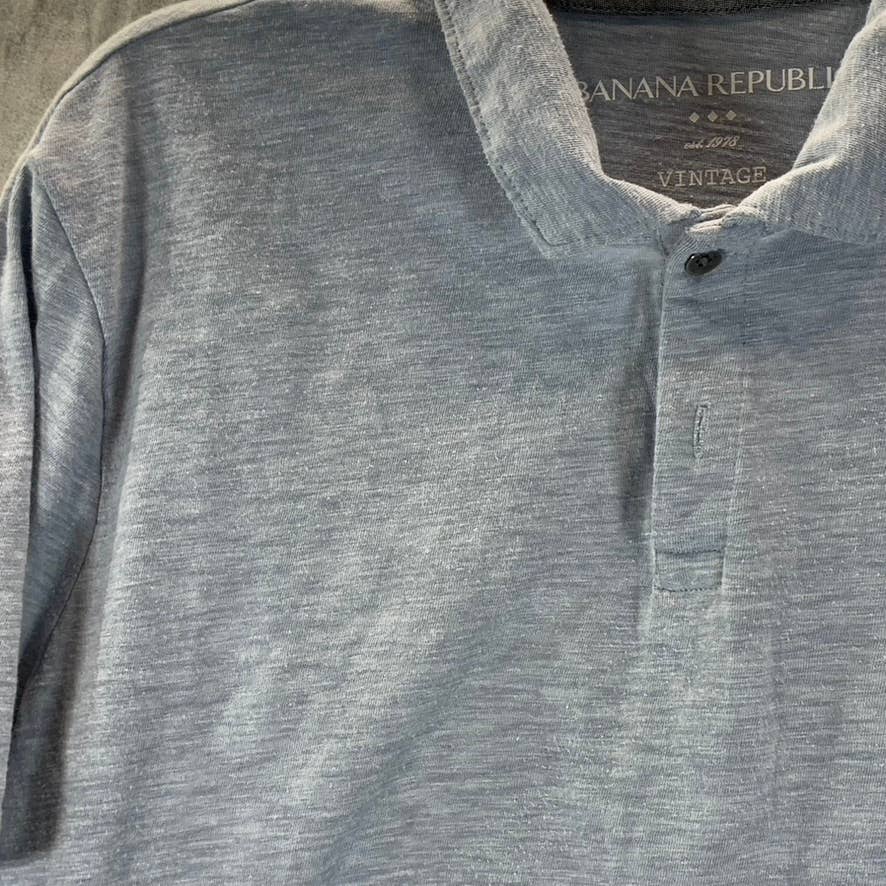 BANANA REPUBLIC Vintage Men's Light Blue Short-Sleeve Polo Shirt SZ L