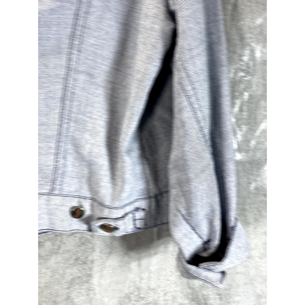 MAVERICK BLUE BELL Men's Vintage Light Blue Textured Button-Up Denim Jacket SZ44