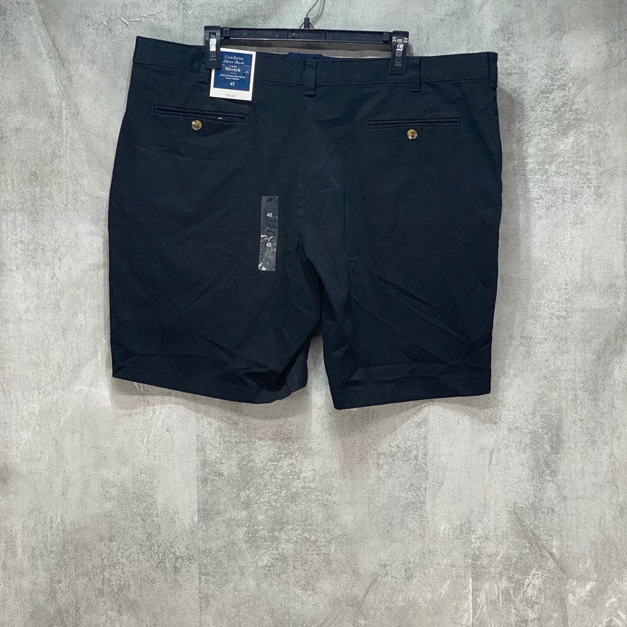 CLUB ROOM Black Regular Fit 4-Way Stretch Chino Shorts SZ 42