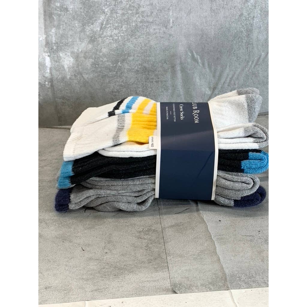 Club Room Men's Multi Striped 8-Pack Crew Socks SZ 10-13