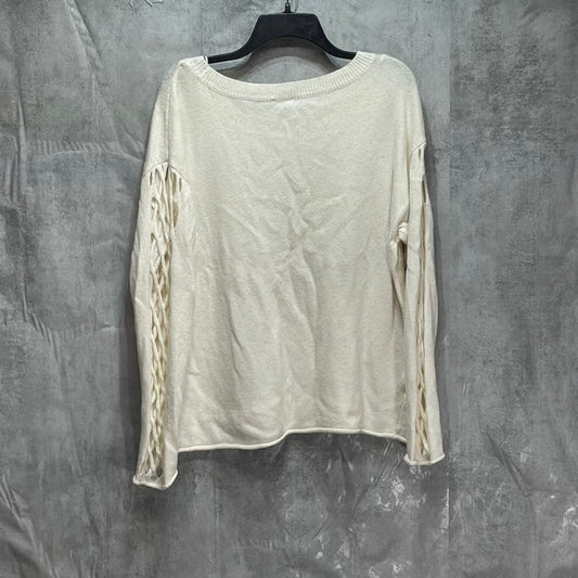 VINCE CAMUTO Cream Braided Long Sleeve Crewneck Pullover Sweater SZ 2XL