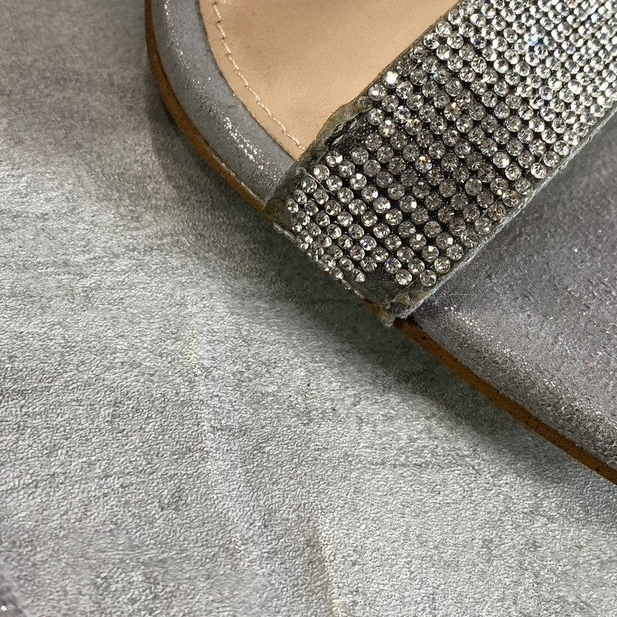 STEVE MADDEN Women's Silver Rhinestone Embellished Tiaa Square-Toe Two-Piece