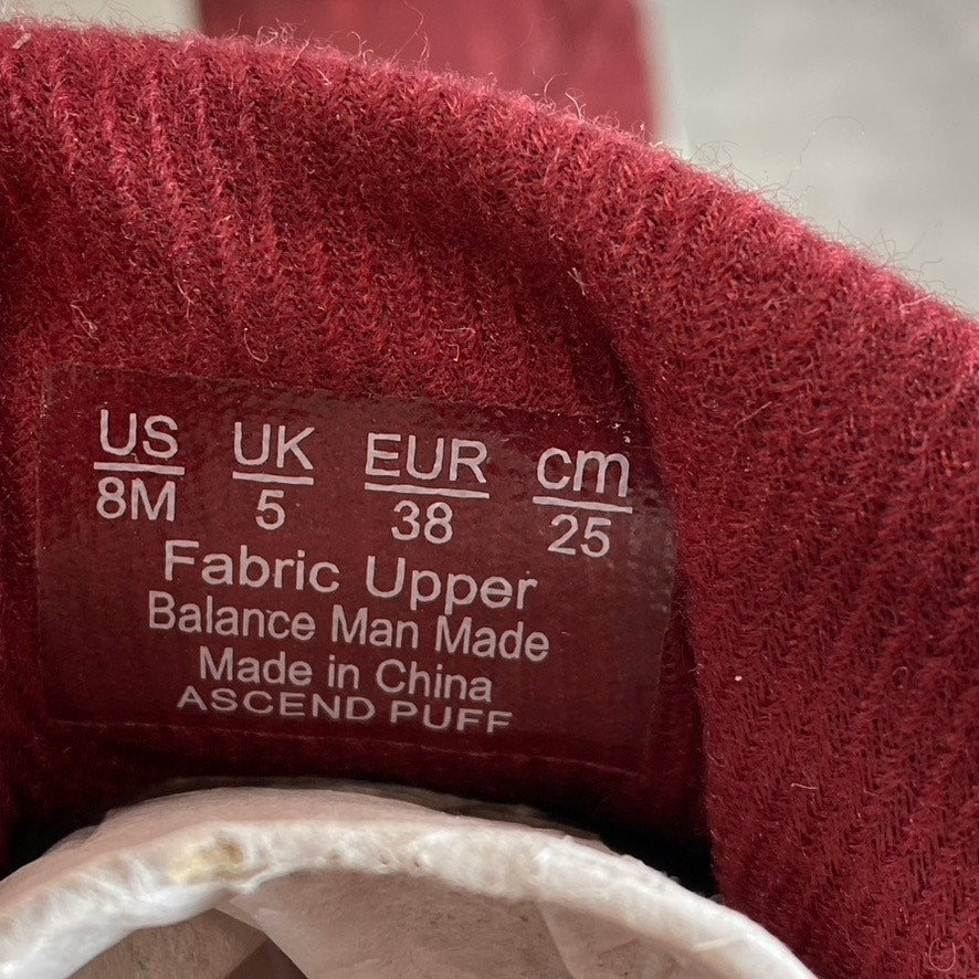 RYKA Women's Burgundy Fabric Ascend Puff Round-Toe Slip-On Wedge Sneaker SZ 8